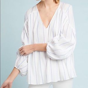 Anthropologie Kara WhIte Striped Blouse